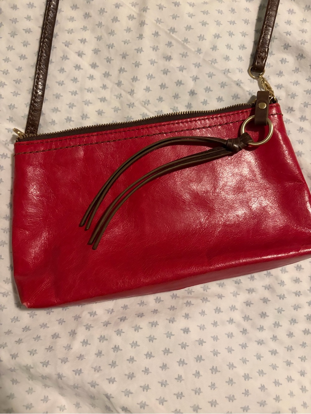 HOBO Red Leather Crossbody Wristlet Convertible Bag